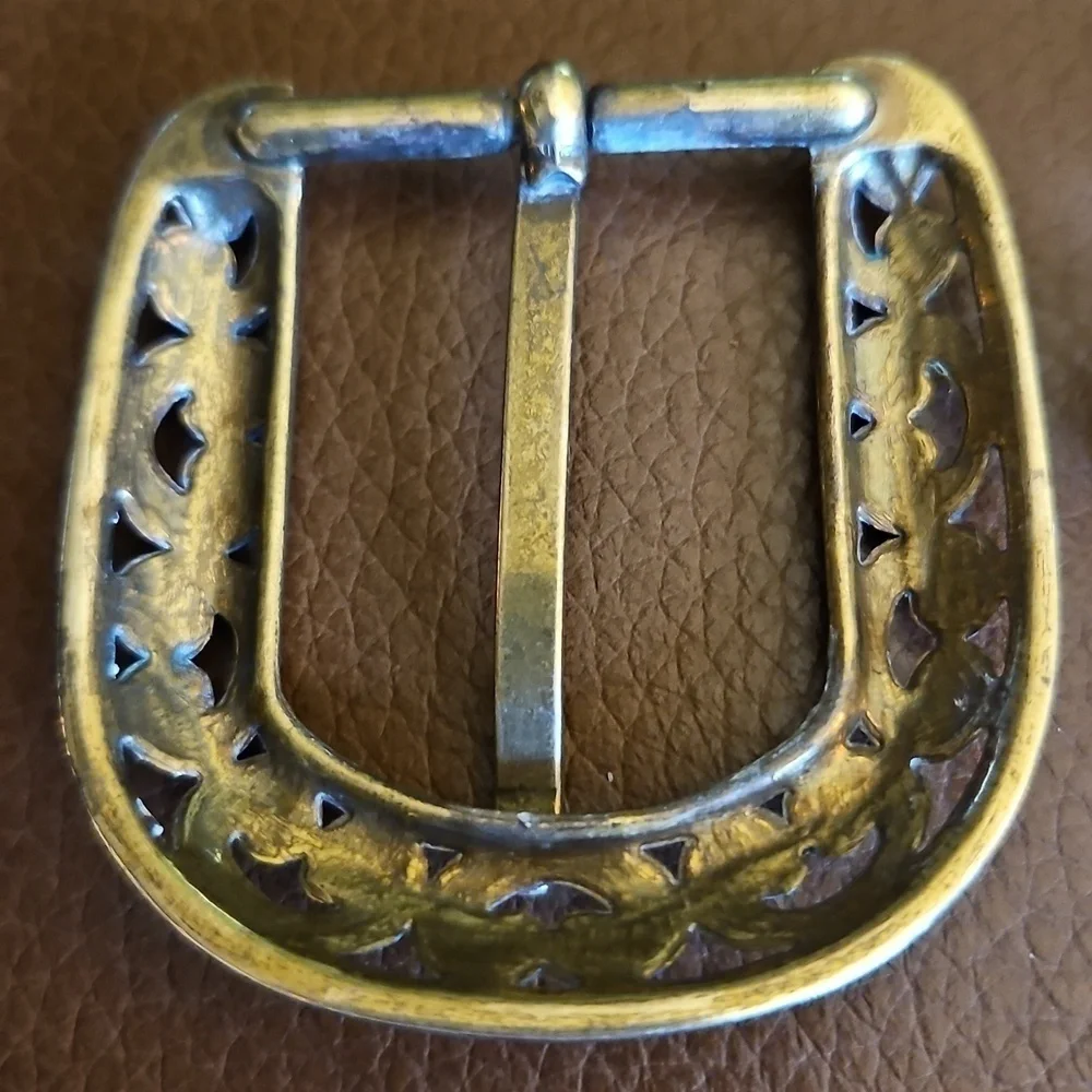 Vintage Antique Brass Belt Buckle Set
